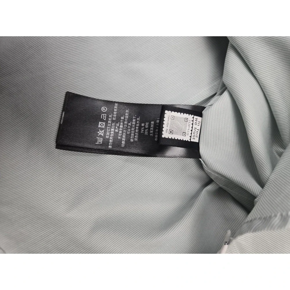 Ted Baker London Mens Size 3 M Short Sleeve Button Up Shirt Mint Green Striped